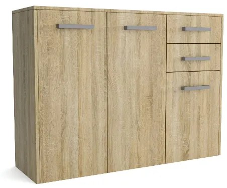 Comoda cu 3 usi si 2 sertare, stejar sonoma, 112 82 33 cm, Bortis Impex stejar sonoma
