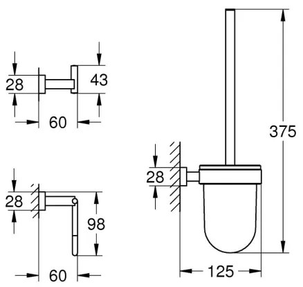 GROHE 40757001 - Set de accesorii ESSENTIALS CUBE, crom lucios