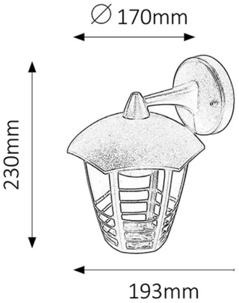 Rabalux 8617 - Corp de iluminat perete exterior MARSEILLE 1xE27/60W/230V