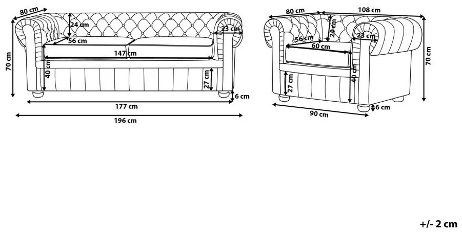 Set canapele CHICHESTER (piele) (negru) (pentru 4 persoane). 1019057