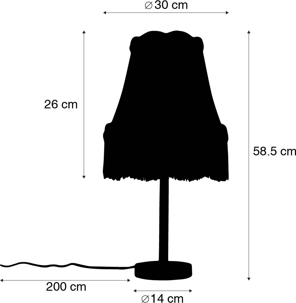 Lampă de masă clasică din alamă cu abajur crem Granny 30 cm - Simplo