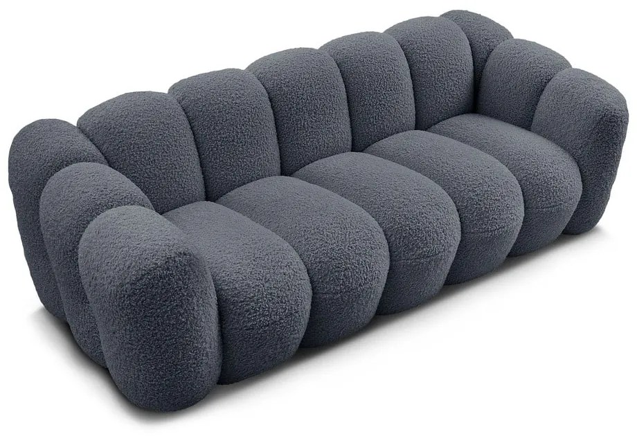 Canapea gri închis cu tapițerie din țesătură bouclé 232 cm Hippolyte – Bobochic Paris