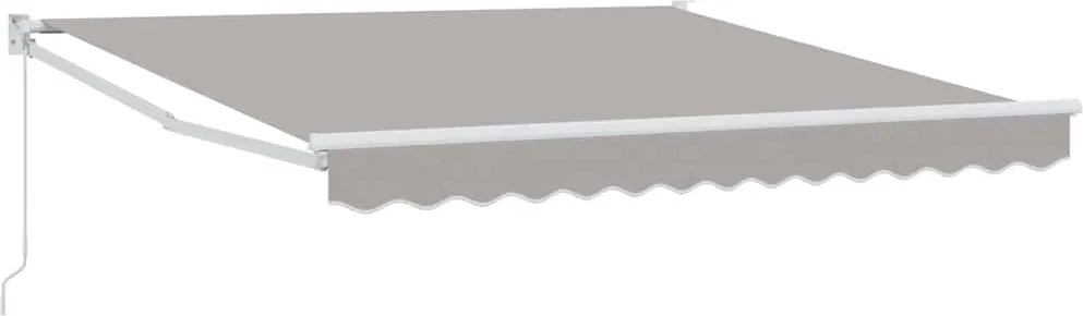 vidaXL Cortina Retractabilă Manual Gri deschis 350 x 250 cm