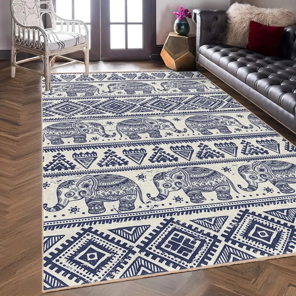Covor albastru lavabil 120x180 cm Elephant – Mila Home