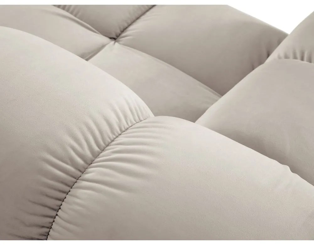 Colțar modular bej cu tapițerie din catifea (cu colț variabil) Bellis – Micadoni