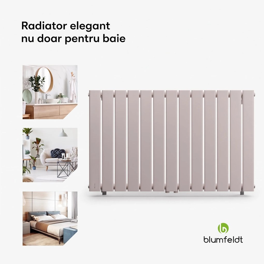 Blumfeldt Ontario, radiator, 100 x 60, conexiune laterală și centrală de 1/2 inch, montare pe perete, 681 W