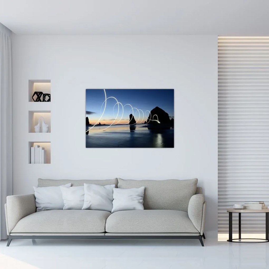 Tabloul - plaja în apus de soare (90x60 cm)