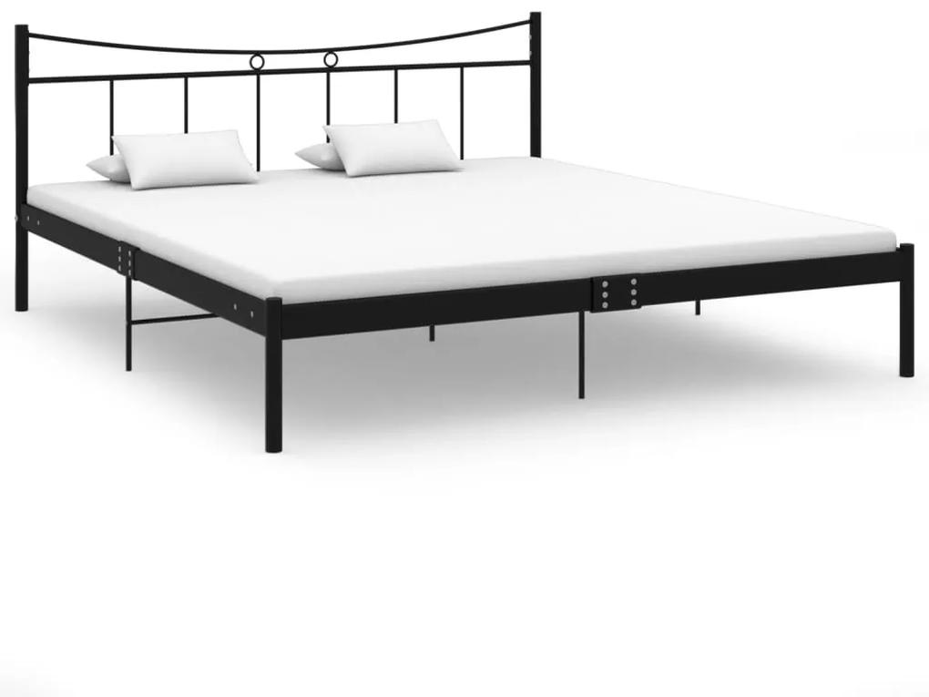 324807 vidaXL Cadru de pat, negru, 180x200 cm, metal