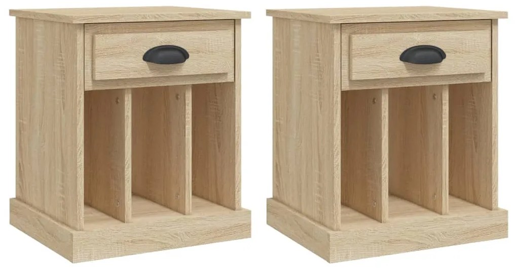 816351 vidaXL Noptiere, 2 buc., stejar sonoma, 43x36x50 cm