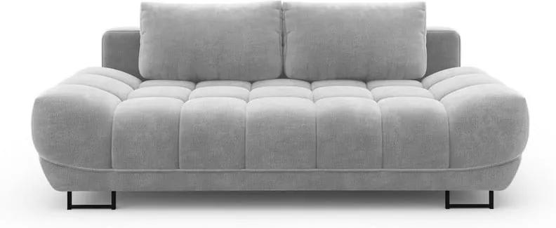 Canapea extensibilă cu 3 locuri și tapițerie de catifea Windsor & Co Sofas Cirrus, gri deschis