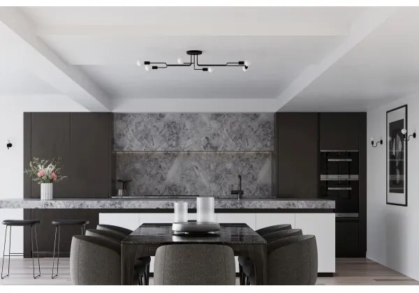 Lustră aplicată Sollux SL.1447 VECTOR 6xE27/15W/230V negru