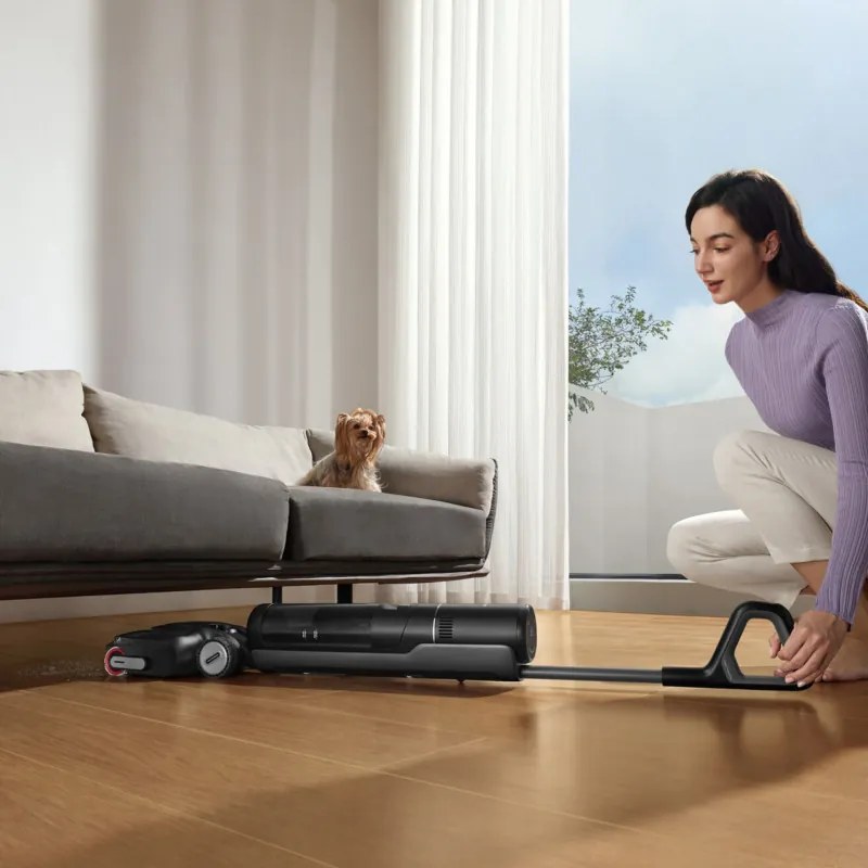 Aspirator vertical si mop Dreame H12 Pro FlexReach HHR44A, 400 W, 18 000 Pa, 50 min, 4 moduri, Curatare umeda pana la 90°C, Autocuratare si autosuscare, Ecran LED, Negru