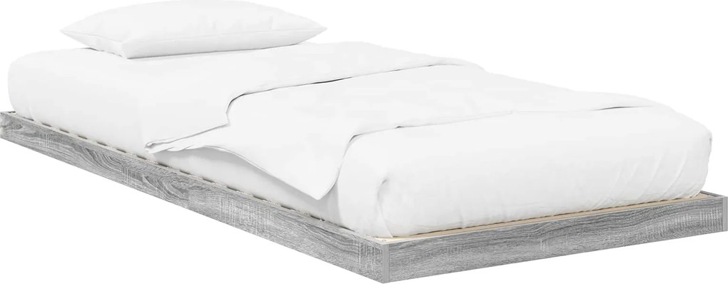 vidaXL Cadru de pat de podea Gri Sonoma 90 x 200 cm Lemn compozit