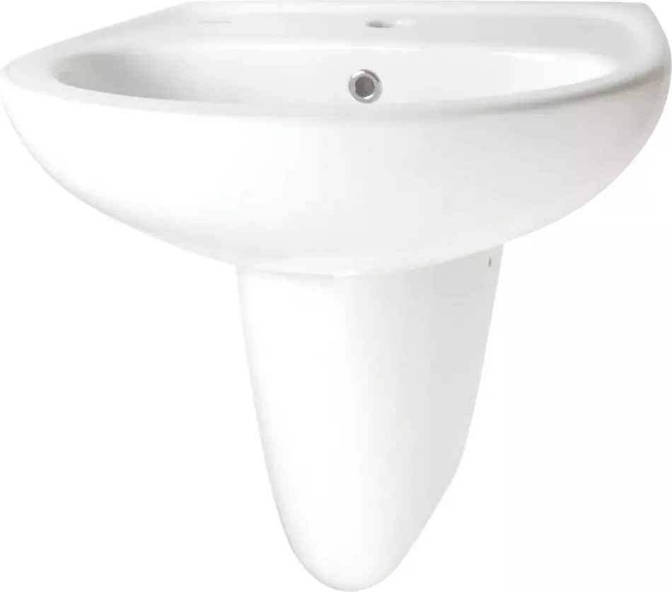 Semi-piedestal penru lavoar din ceramica Deante Jasmin alb