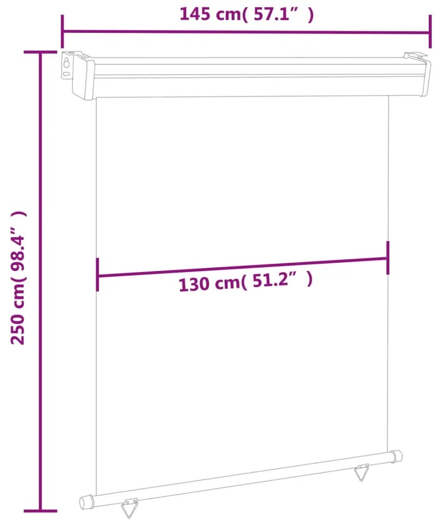 Copertina laterala de balcon, rosu, 140 x 250 cm Rosu, 140 x 250 cm