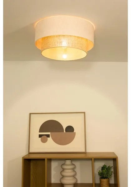 Lampă de tavan NATIA, 1x E27, 60 W, 230 V, diametru 45 cm, alb/maro