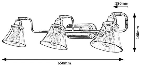 Rabalux 3209 - Spot baie ANTOINE 3xE14/40W/230V IP44