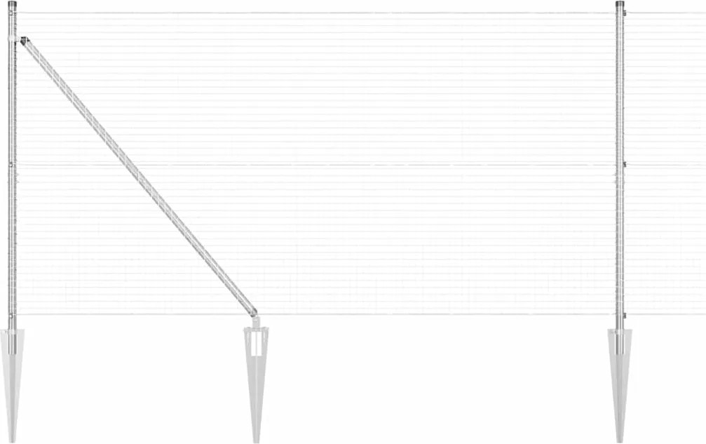 vidaXL Stâlp de gard. Argintiu