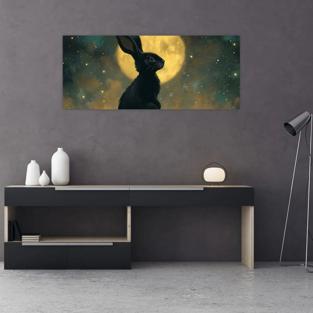 Tablou - Iepure cu lună (120x50 cm)