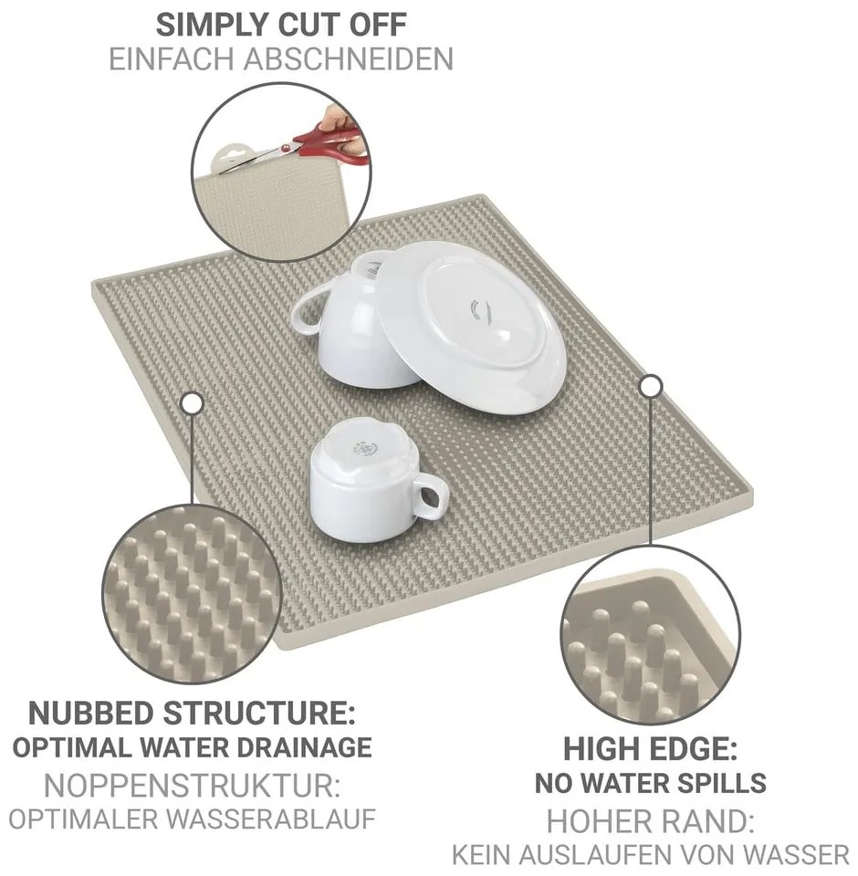 Scurgător de vase bej din cauciuc 40x30 cm Maxi – Wenko