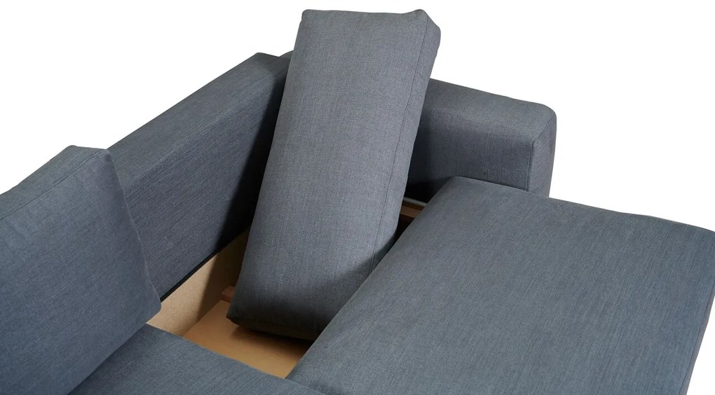Canapea extensibila cu 3 locuri, Vienna, 106 x 269 x 92 cm, gri inchis