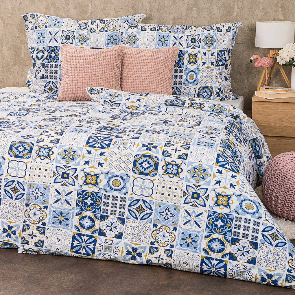 Lenjerie de pat bumbac crepon 4Home Azul, 140 x 200 cm, 70 x 90 cm, 140 x 200 cm, 70 x 90 cm