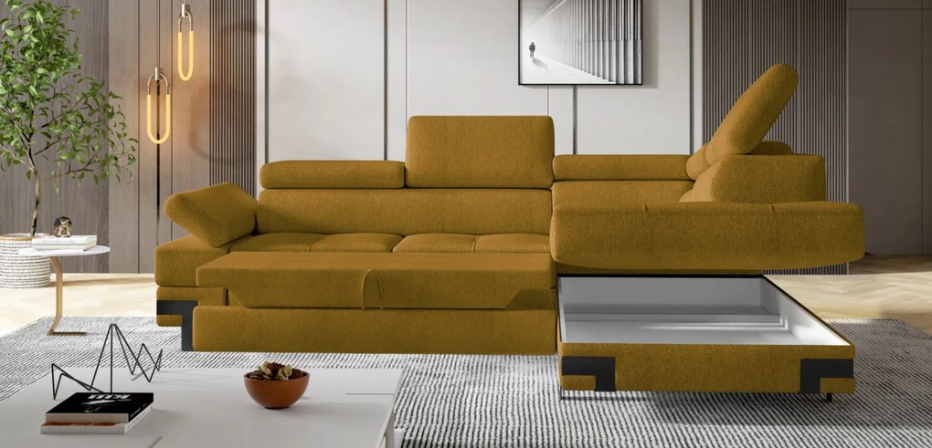 Coltar living extensibil Emporio L pe dreapta - L262 x l223 x h90 cm