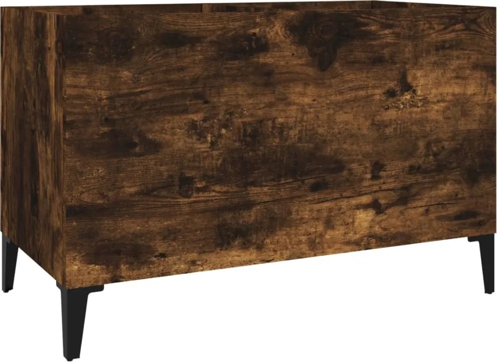 vidaXL Dulap pentru discuri stejar afumat 74,5x38x48 cm lemn prelucrat