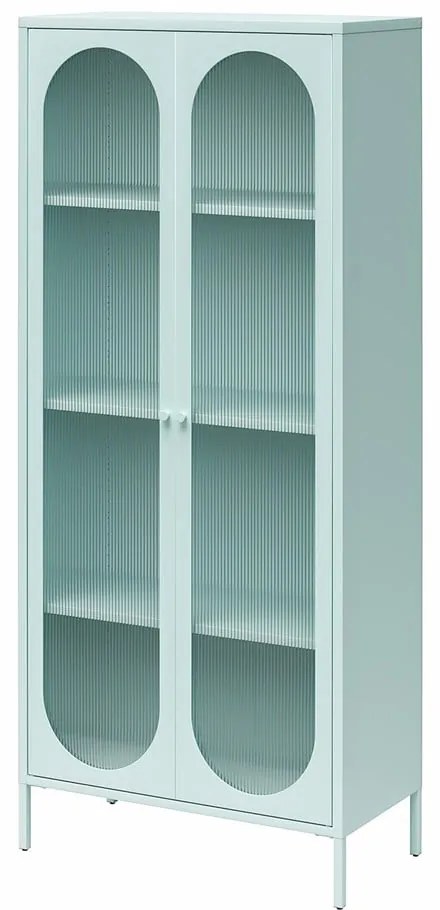 Vitrină albastru-deschis din metal 80x186x40 cm Luna – Støraa