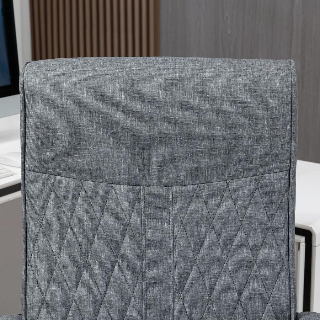 Scaun de birou Vinsetto pentru casa cu spatar inalt, pivotant la 360 de grade, inaltime si inclinare reglabila, gri inchis | Aosom RO