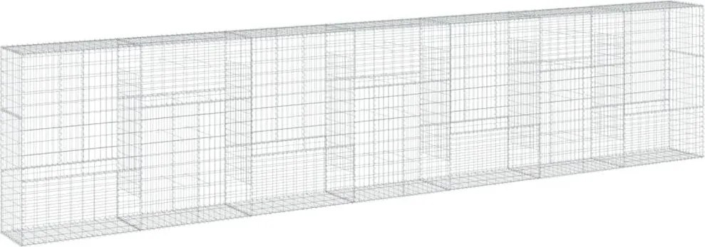 vidaXL Coș gabion cu capac, 700x50x150 cm, fier galvanizat
