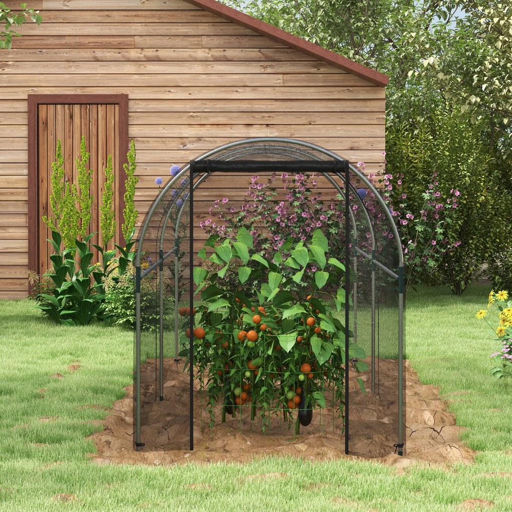 Outsunny Cort de Protecție pentru Plante, Cuscă de Cultură cu Ușă cu Fermoar pentru Gradină, Curte, Gazon, 1.2x3x1.5m | Aosom Romania