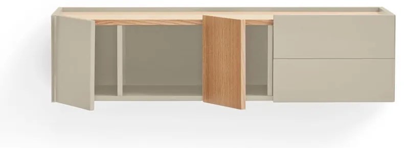 Comodă bej-natural joasă cu aspect de lemn de stejar 110x23 cm Otto – Teulat