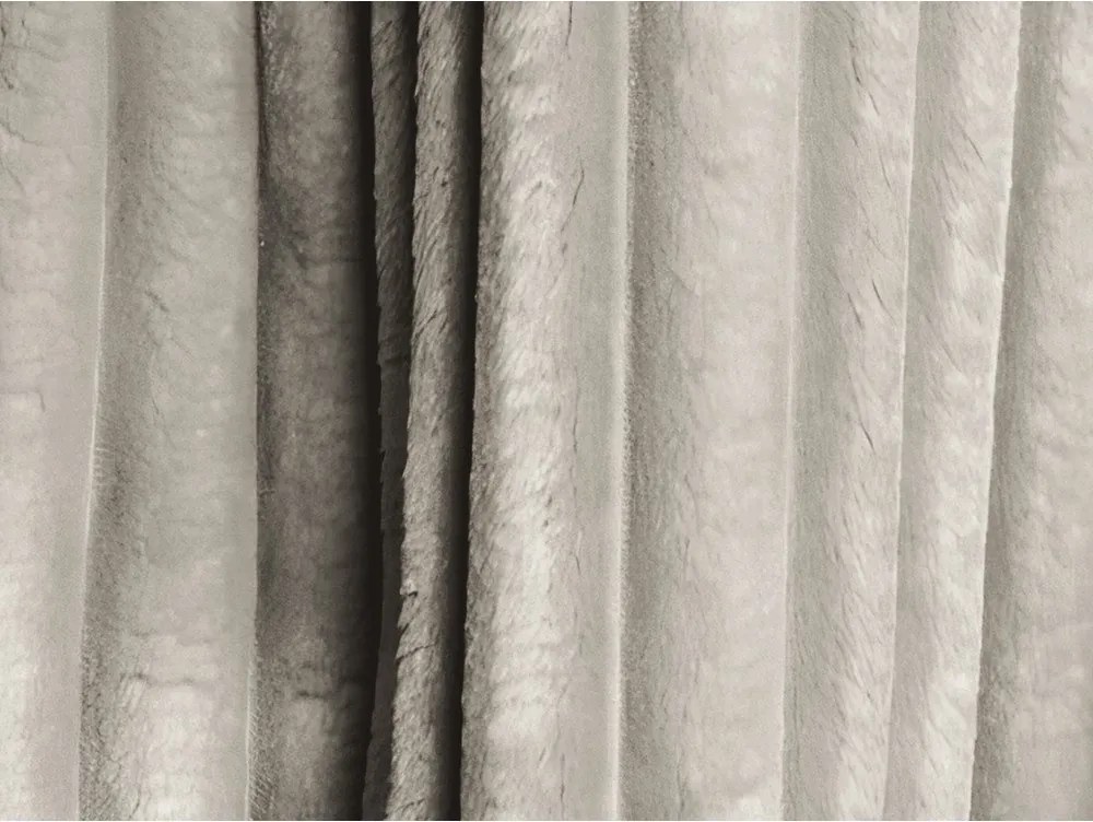 Canapea bej extensibilă/cu spațiu de depozitare cu tapițerie din catifea reiată 252 cm Kona – Makamii