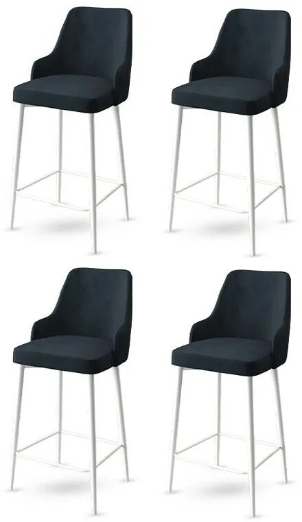 Set de scaune de bar Enox Anthracite and White, 4buc., 4 buc