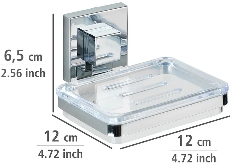 Săpunieră Wenko cu sistem de prindere Vacuum-Loc, 12 x 12 cm