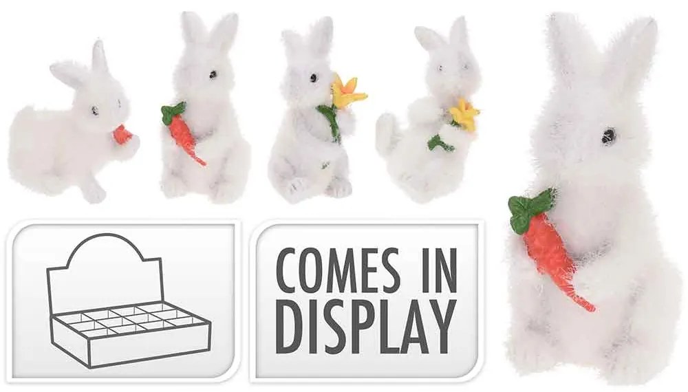 ACCESORIU DECORATIV IEPURE 9 CM, DISPONIBIL IN 4 VARIANTE, ALB