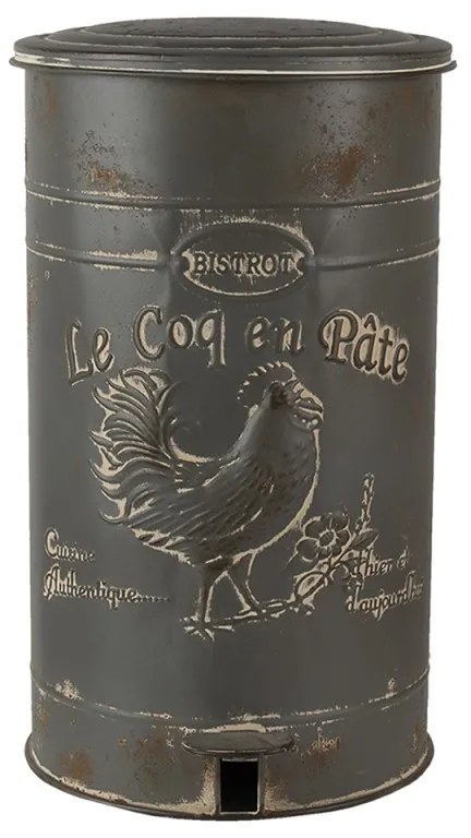 Cos cu pedala Le Coq gri 26x30x45 cm