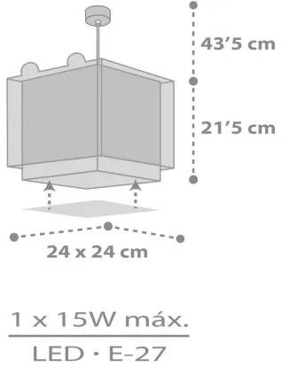 Dalber 64572 - Lustră copii LITTLE TEDDY 1xE27/60W/230V