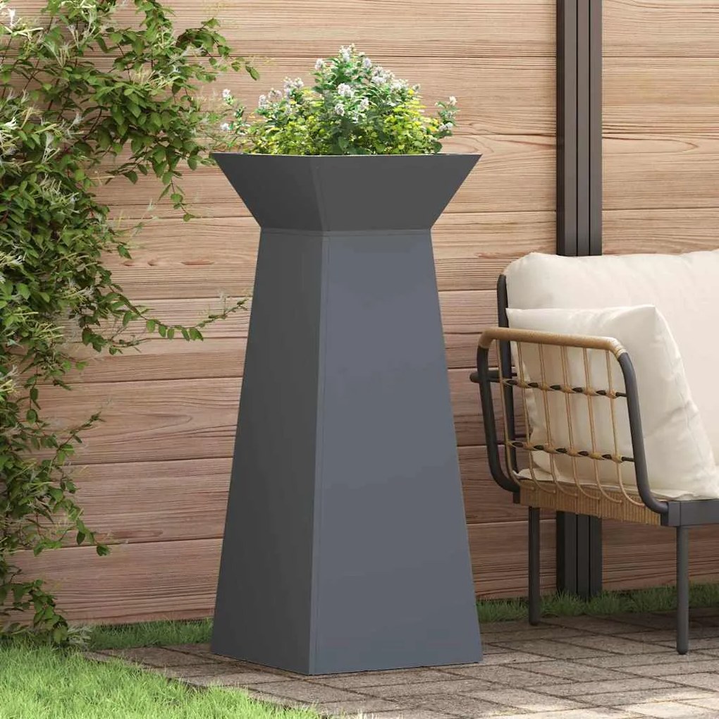 vidaXL Vază pe pilon 2 pcs Antracit 40 x 40 x 100 cm Oțel