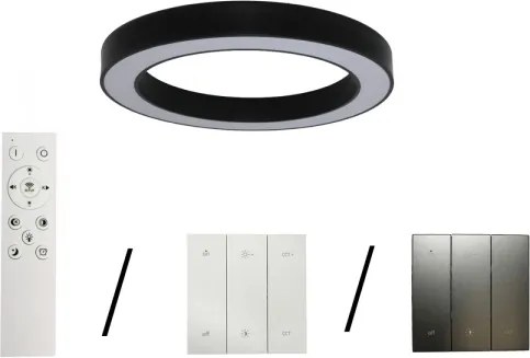 Plafonieră LED 80W/230V, 3000/4000/6500K, Ø 80 cm, negru