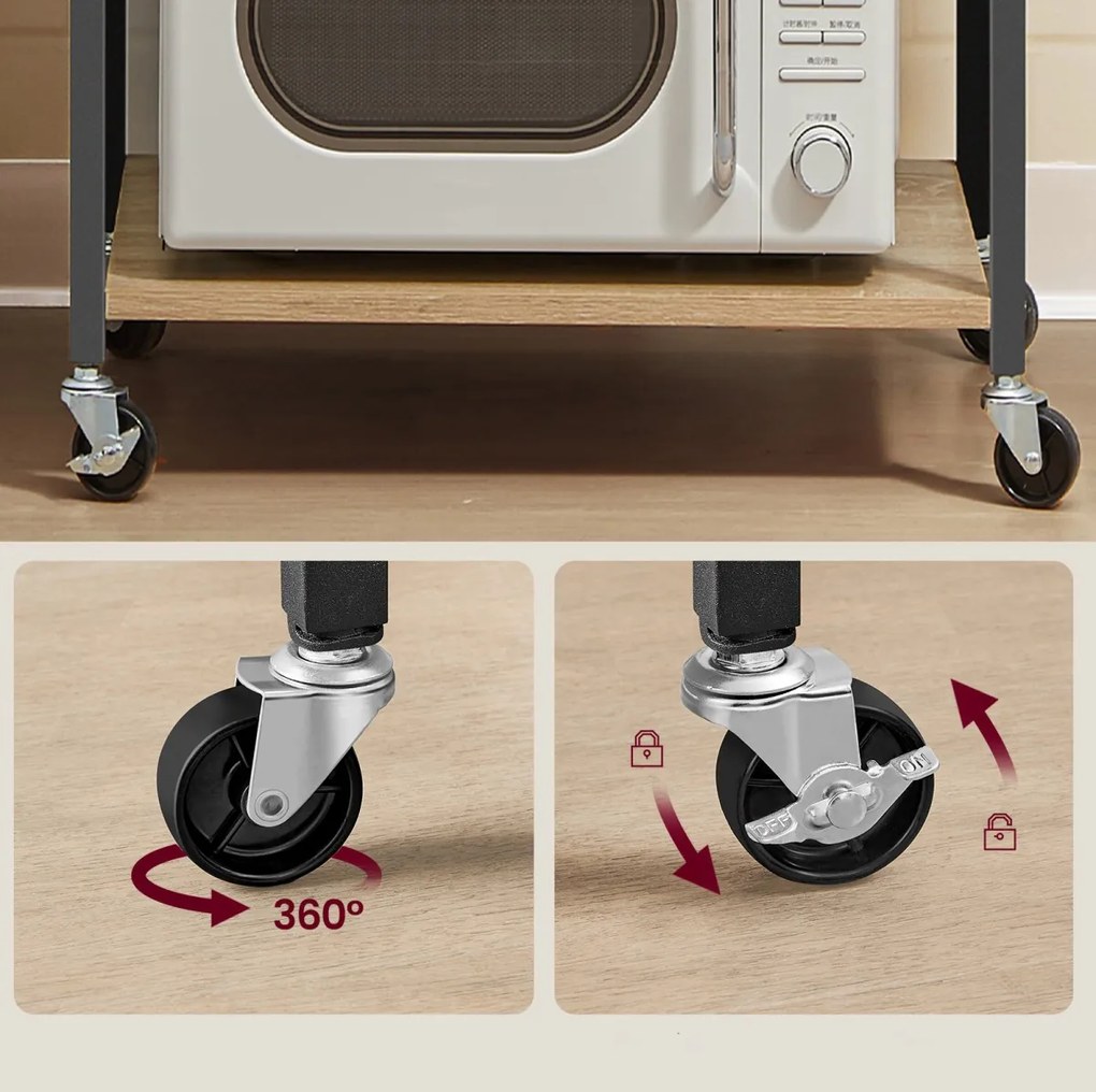 Masuta de depozitare pe roti cu 3 rafturi TAYLOR ARTISAN 60x40 cm