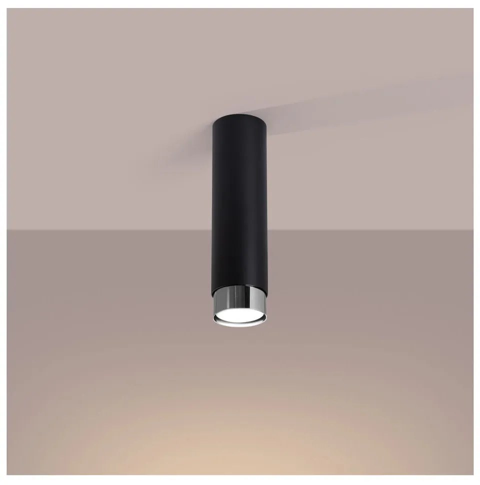 Plafonieră neagră/argintie Crown – Sollux