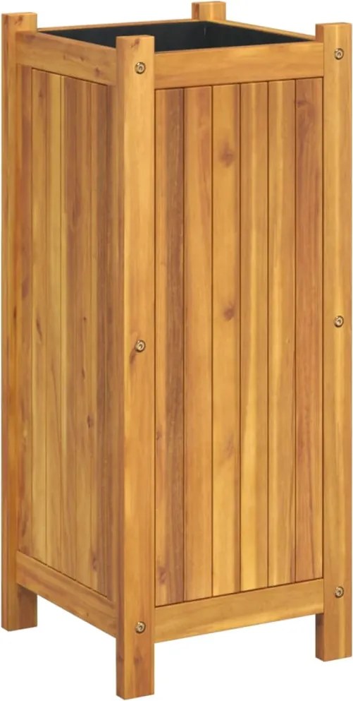 vidaXL Jardinieră de grădină cu căptușeală, 31x31x75 cm, lemn acacia