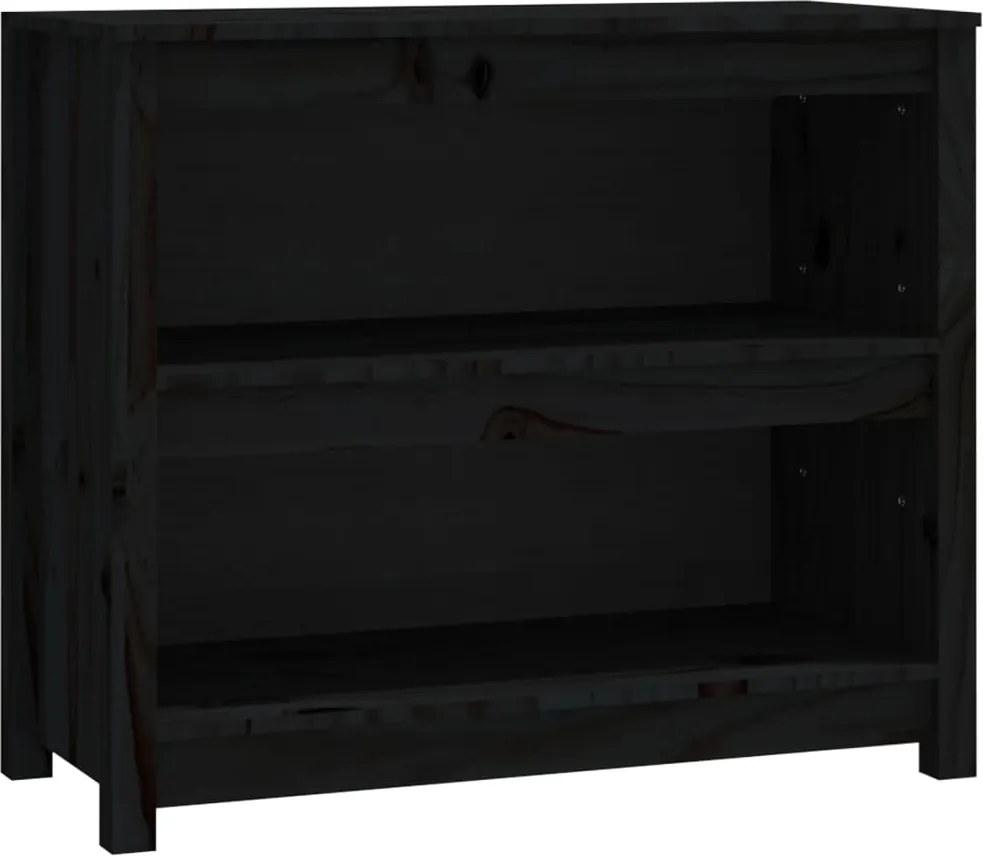 vidaXL Bibliotecă, negru, 80x35x68 cm, lemn masiv de pin