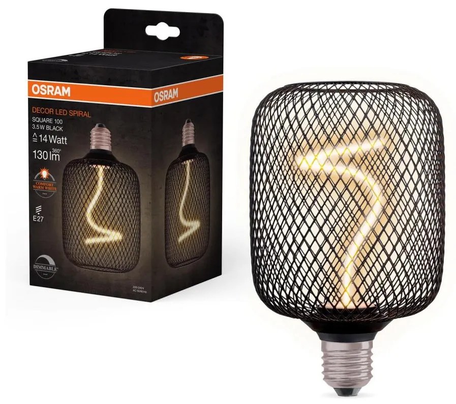 Bec LED dimabil Osram DECOR FILAMENT E27/3,5W/230V 1800K negru