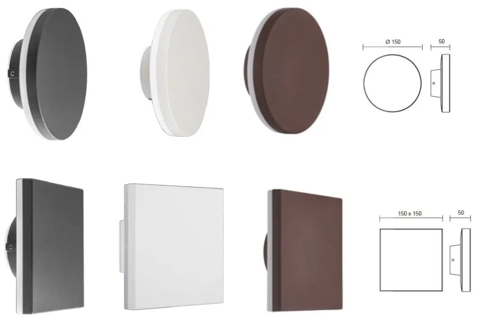 Aplica LED de perete iluminat exterior ambiental IP54 BORA corten