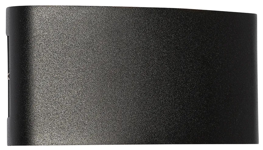 Aplică de perete exterioară neagră cu LED 6 lumini IP54 - Silly