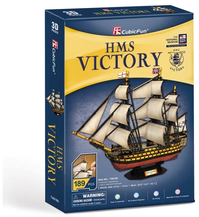 PUZZLE 3D NAVA HMS VICTORY 189 PIESE - CUBICFUN (CUT4019H)