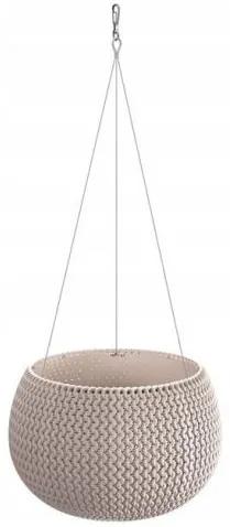 Ghiveci decorativ cu lant, rotund, cafeniu, 23.9x16.1 cm, Splofy Bowl WS